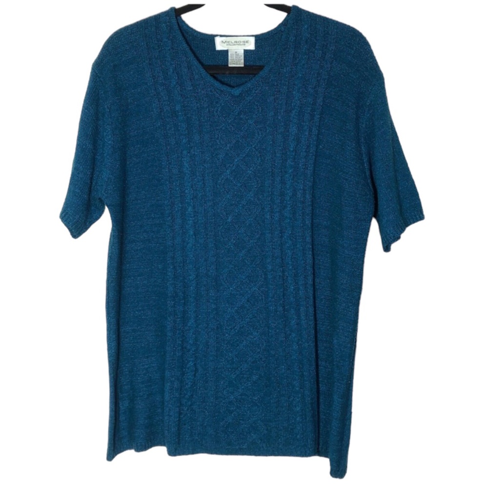 Melrose Collectibles Womens Silk Blend Sweater Short Sleeve Fall Casual